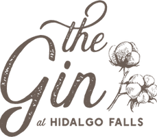 logo for the Gin at Hidalgo Falls in Navasota, Texas