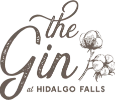 logo for the Gin at Hidalgo Falls in Navasota, Texas