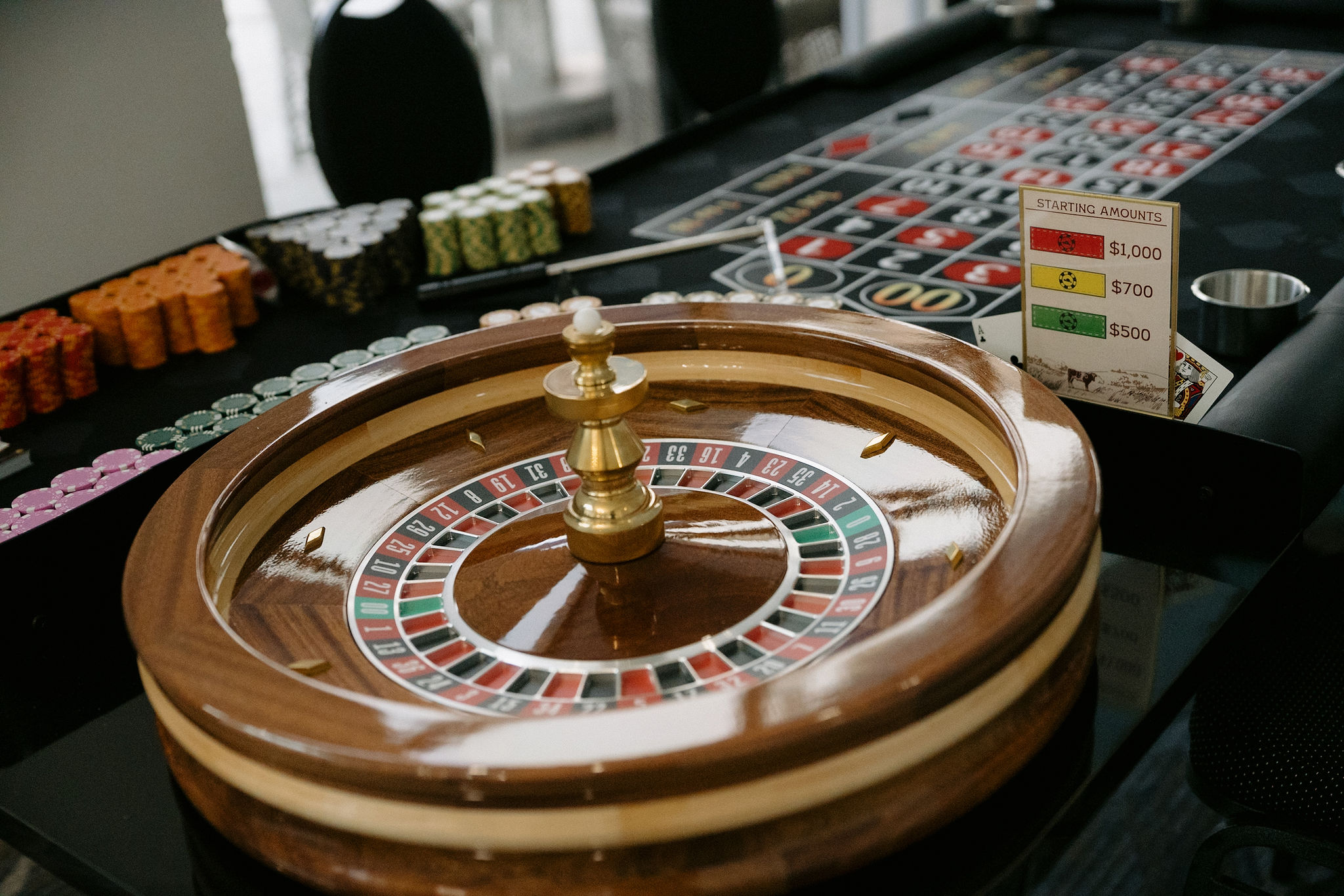 A roulette wheel for a scholarship fundraiser from DJ Franco Events